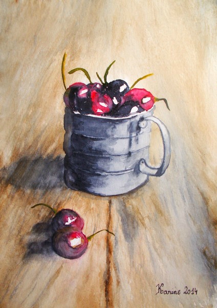 cerises aquarelle