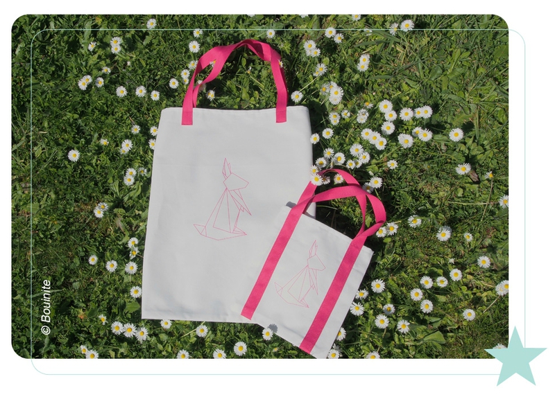 20140417 Tote bag lapin origami rose 3 bis