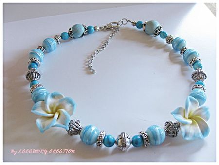 COLLIER TIARE TURQUOISE ET NACRE ET PERLES INDIENNES