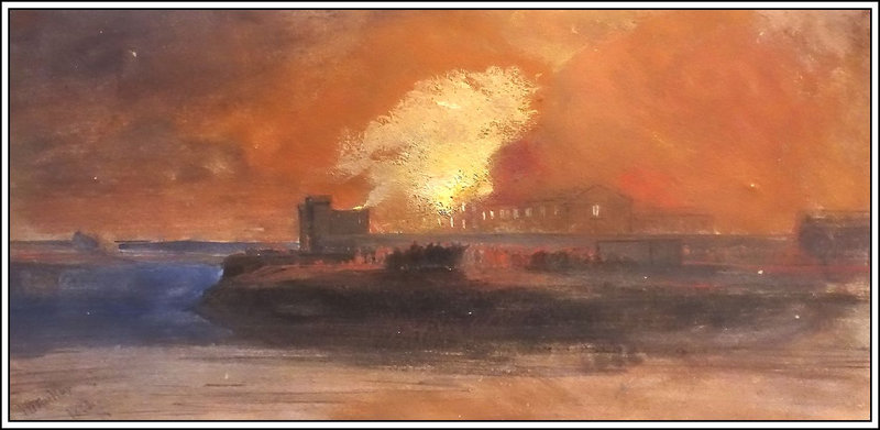 William James Müller - l'incendie de la nouvelle prison - 1832