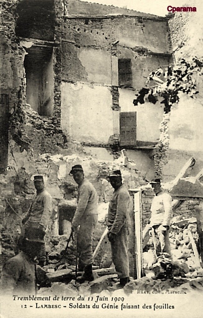 Lambesc-Tremblement de terre-Soldats du génie