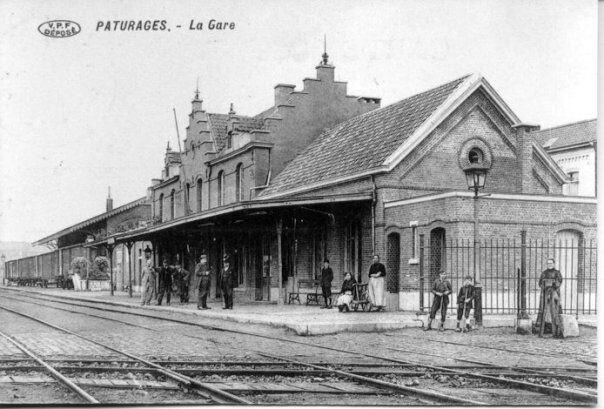 carte postale Pâturages gare 1