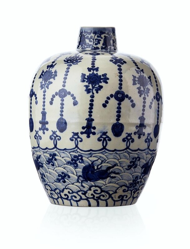 Rare blue and white jar, Jiajing mark and of the period