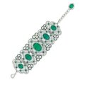 An impressive emerald diamond and mother-of-pearl bracelet, by <b>Bogh</b>-<b>Art</b>