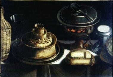 Stoskopff, la fondue où fête des Rois , hst 50,8 x 70,5cm , Indiana University Art Museum don doct henru Hope 1963