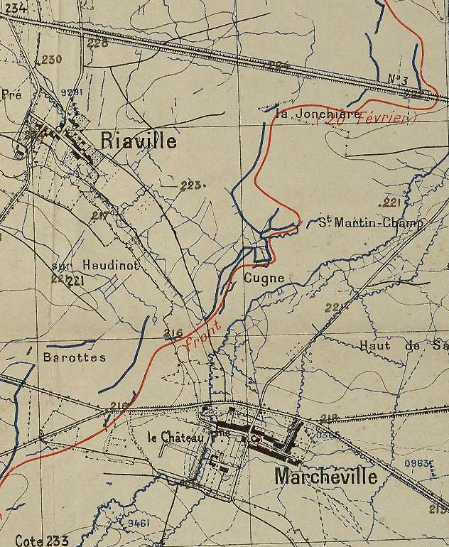 carte marcheville riaville front 20 février 1915
