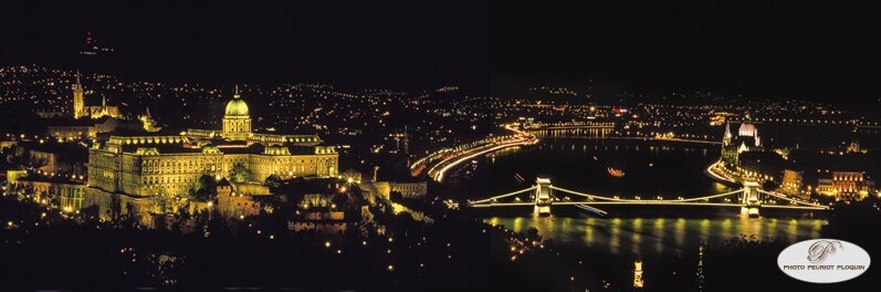 BUDAPESTe_le_Danube_vu_de_nuit_a_gauche_Buda_a_droite_Pest_et_le_Parlement