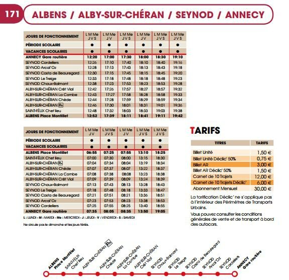 Ligne 171 horaires