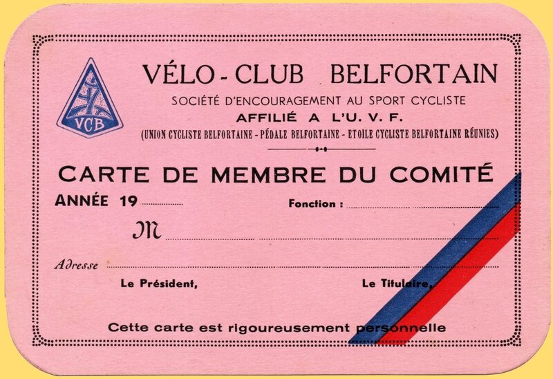 Belfort VCB Carte membre