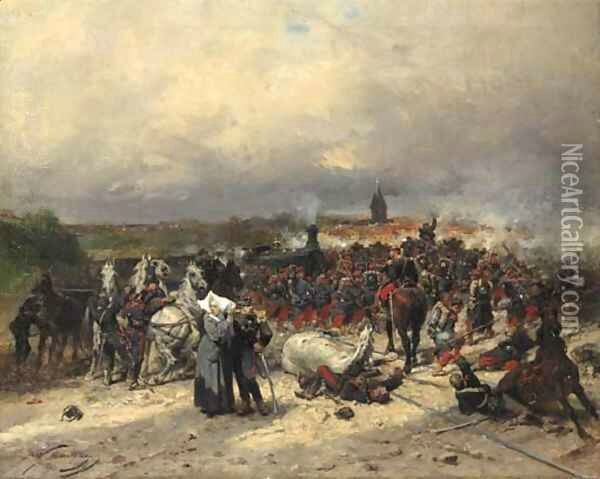 Beauquesne, soldats français lors d'une attaque