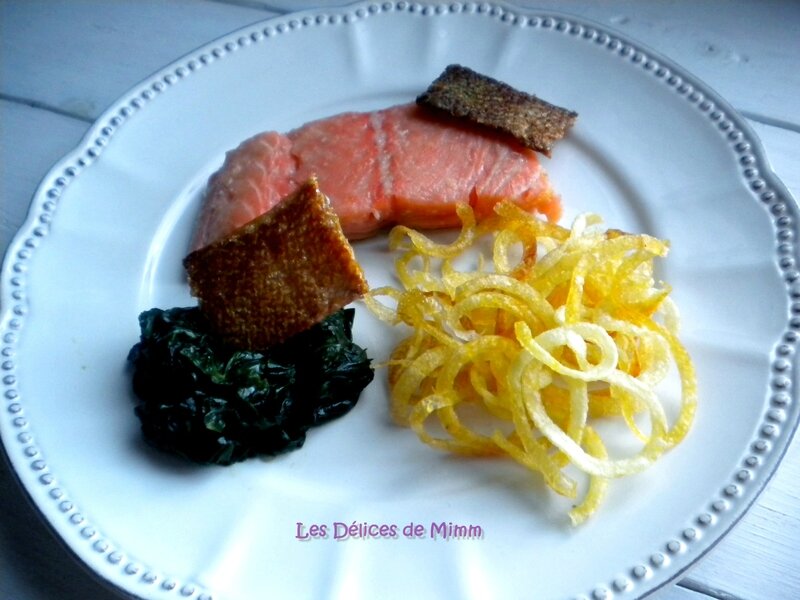 Saumon confit aux agrumes et croustillants de pommes de terre 5