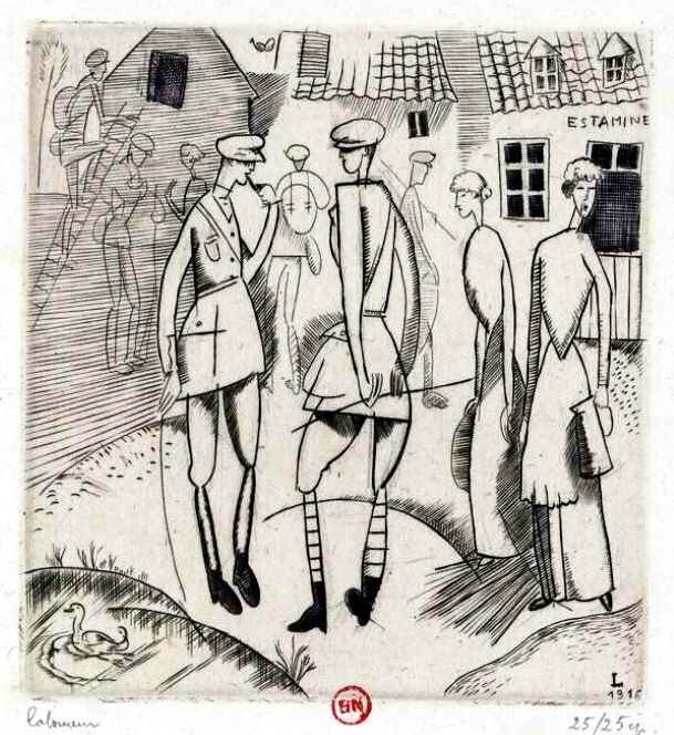 Laboureur arrivée au cantonnement 1916