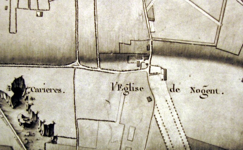 Carte 1780 église de Nogent