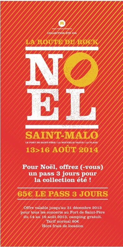 festival la route du rock 2014 offre de noel Saint-Malo