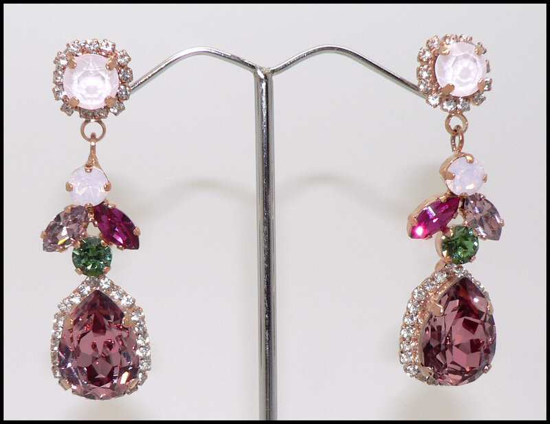 Boucles Swarovski or rose