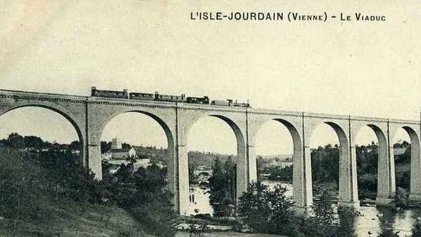 Copie de Viaduc de l'Isle jourdain 86 le train