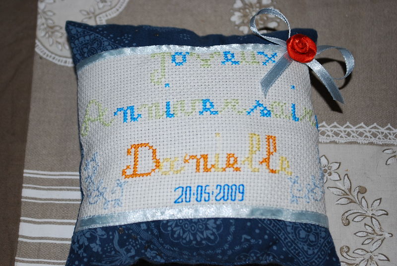 mini coussin que j'ai offert à Dan
