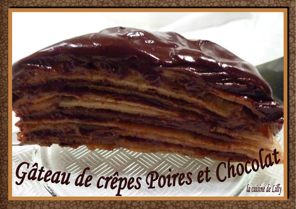 gâteau de crêpes poires-chocolat