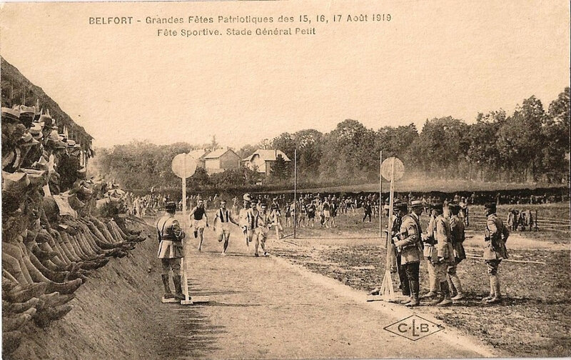 1919 08 15 Belfort CPA Fêtes patriotiques Stade Petit Fête sportive 2