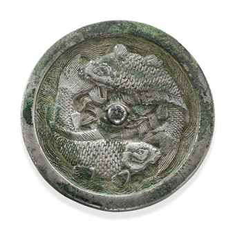 a_silvery_bronze_circular_mirror_with_twin_carp_jin_dynasty_d5540075h