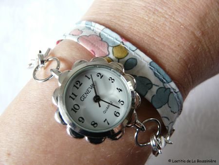 Montre Fleur sur ruban Mitsi Porcelaine