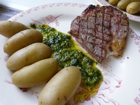 entrecôte grillée au pesto