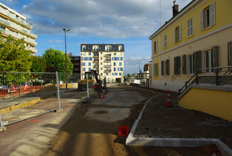 travaux place de la gare Franconville