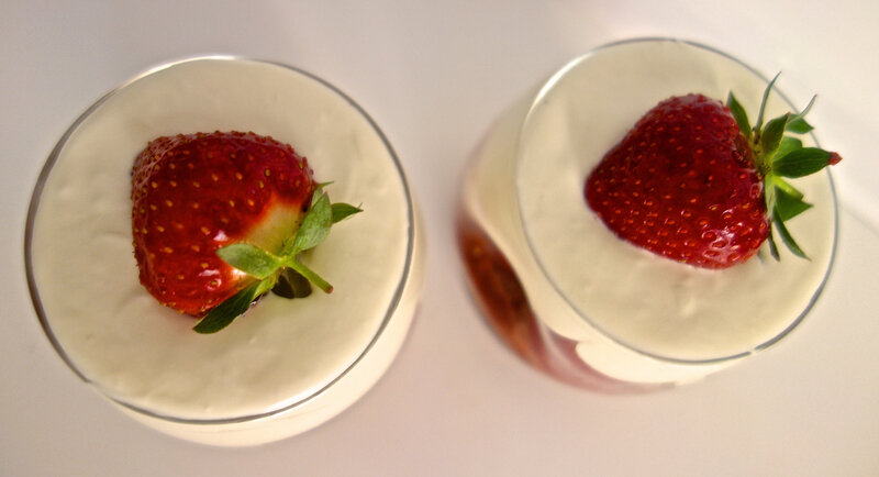 verrines avec restes du fraisier 2018