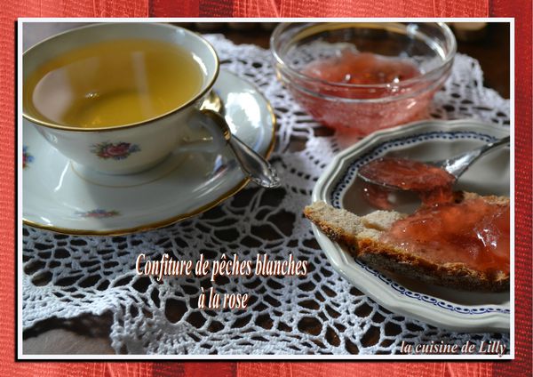 confiture de pêches à la rose
