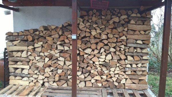 jardin en février 2018 le 11 reste des tas de bois