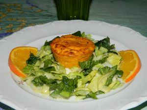flan carotte salade epinard