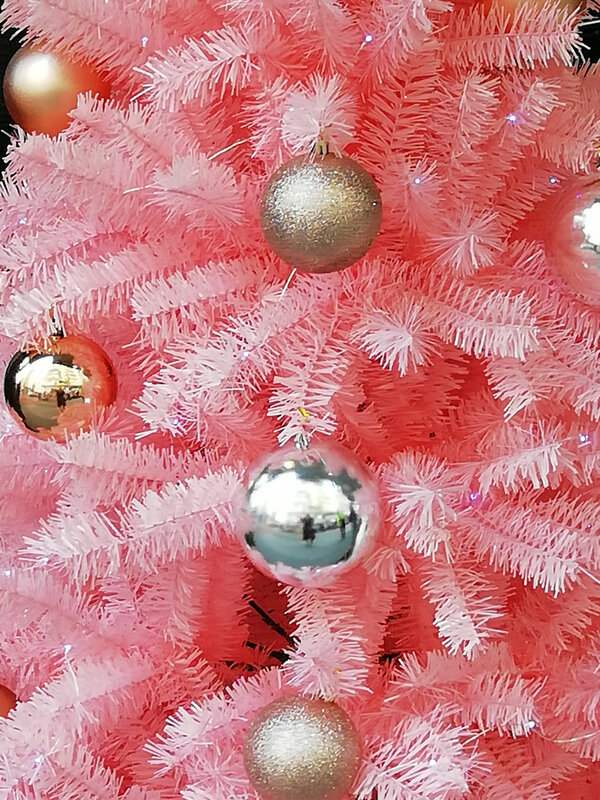 Sham Shui po arbre de Noël rose