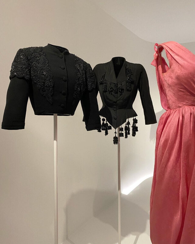 Balenciaga´s circa 1940 matador embroidered boleros; 1957 draped pink dress