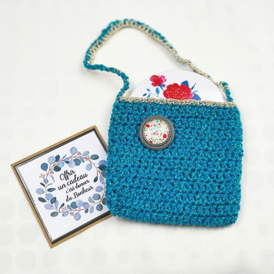 mini pochette crochet et miroir de poche vanillejolie
