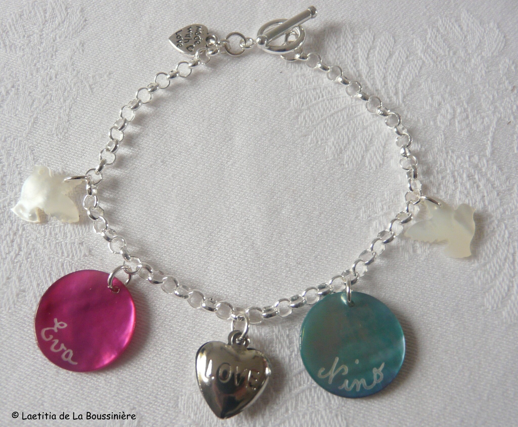 Bracelet personnalisé sur chaîne argent massif