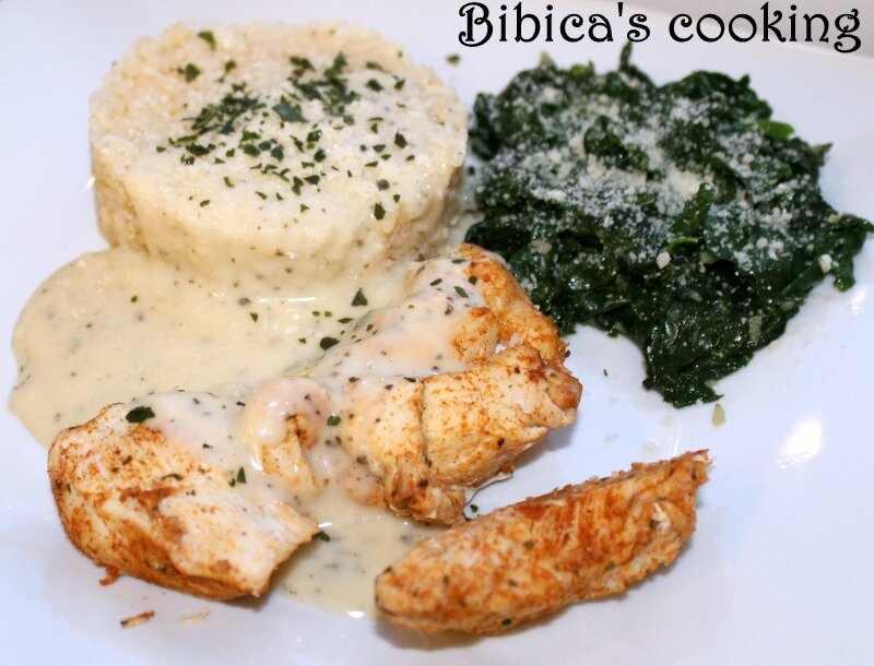 Poulet à la florentine {au Cook'in} gros plan