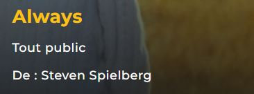 Le titre Always de Steven Spielberg se trouve sur Veedz