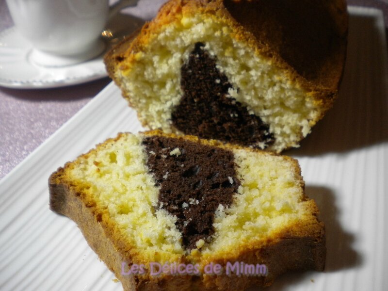 Cake marbré noix de coco-chocolat 5