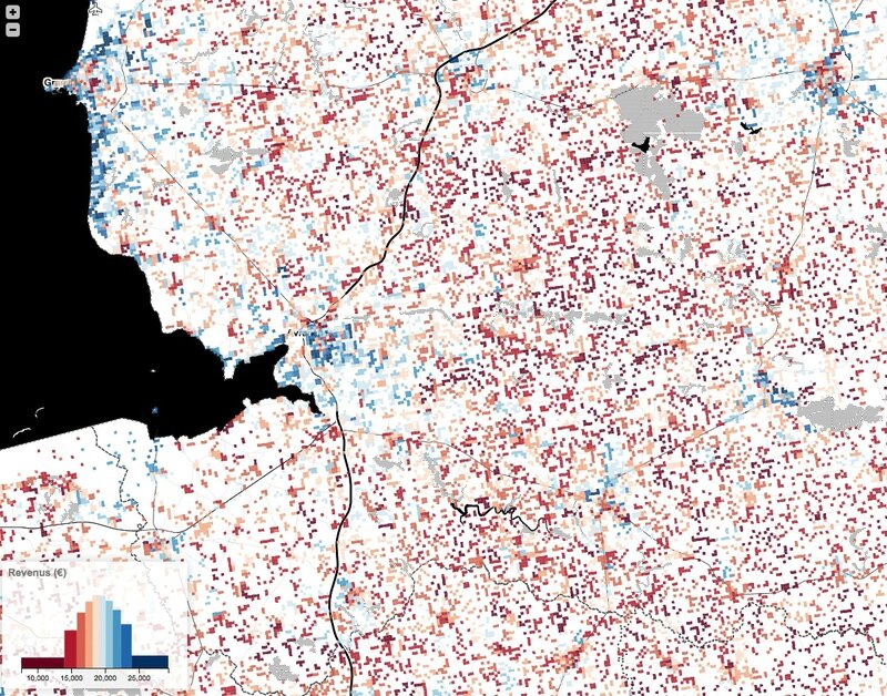 dataviz carte revenus fiscaux 2010 sud Manche