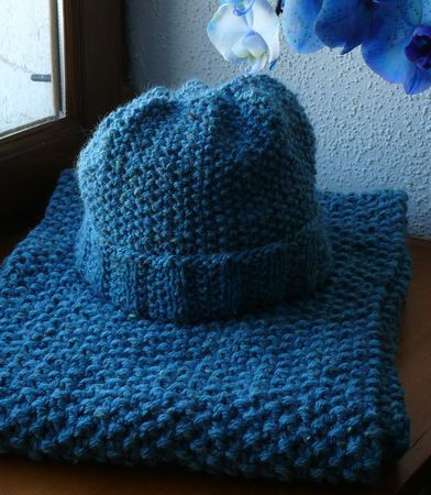 Risoux ensemble bonnet et echarpe