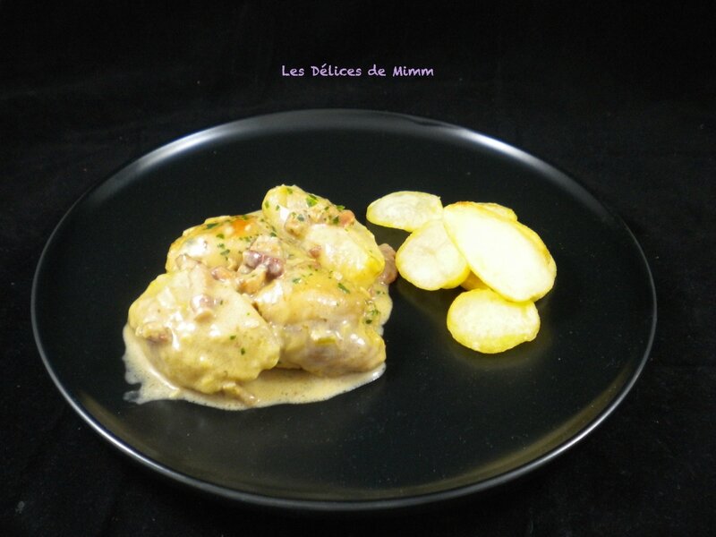 Hauts de cuisses de poulet aux pommes et aux lardons 3