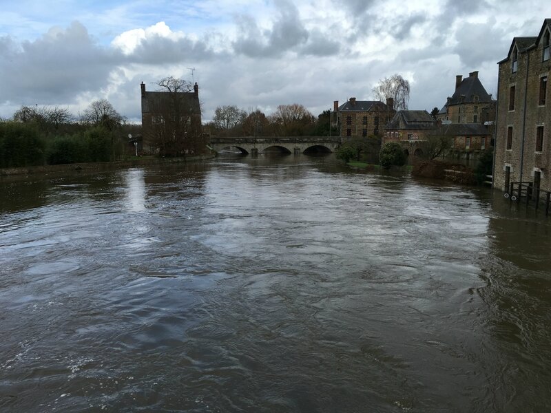 inondation crue 14 février 2016 Ducey Sélune pont