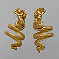 Pair of gold <b>armbands</b>, Greek, Hellenistic, ca. 200 B.C.