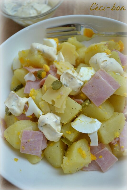Salade de pommes de terre au jambon