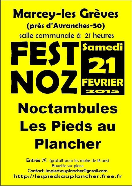 fest-noz Marcey-les-Grèves 21 février 2015 Les Pieds aux Planchers