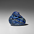 A small <b>lapis</b> <b>lazuli</b> carving of a goose, Qianlong period (1736-1795)