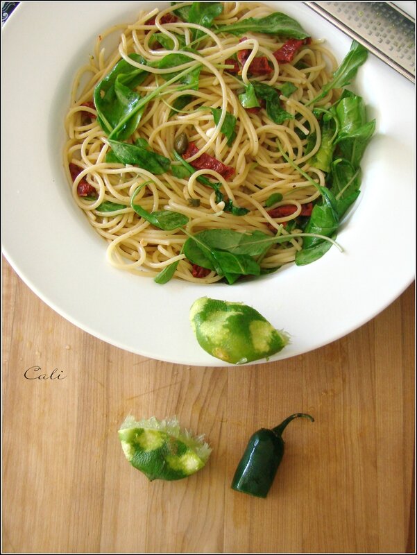 Spaghettis à la Roquette & au Citron Vert 004