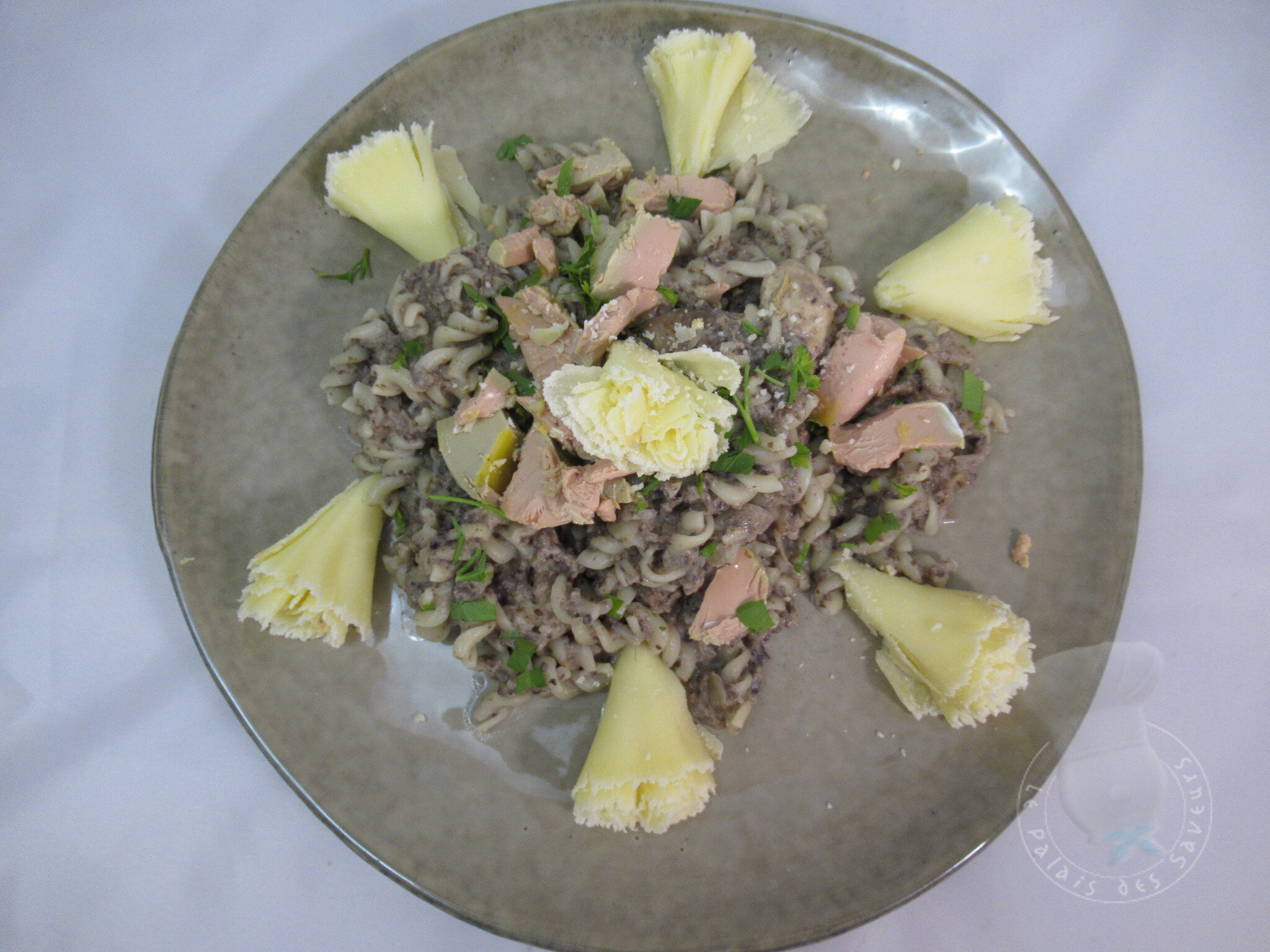 Pâtes aux champignons et au foie gras