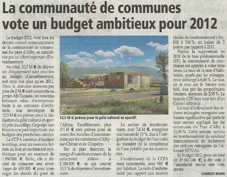 CCPA Budget 2012