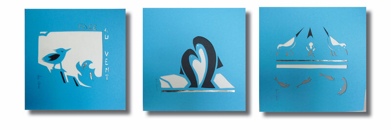 oiseaux fond bleu